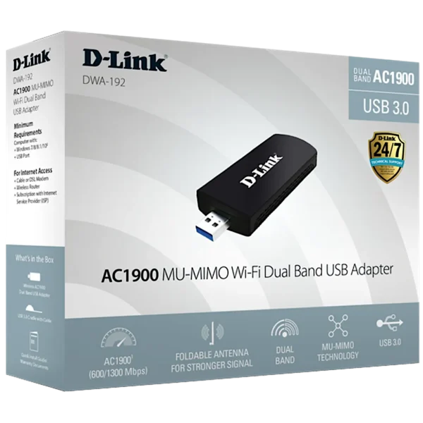 D-Link AC1900 Dual Band Wi-Fi USB 3.0 Adapter | Brand New
