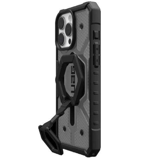 UAG Pathfinder Clear MagSafe Case for iPhone 16 Pro Max (6.9") with Black Ring Stand - Ash