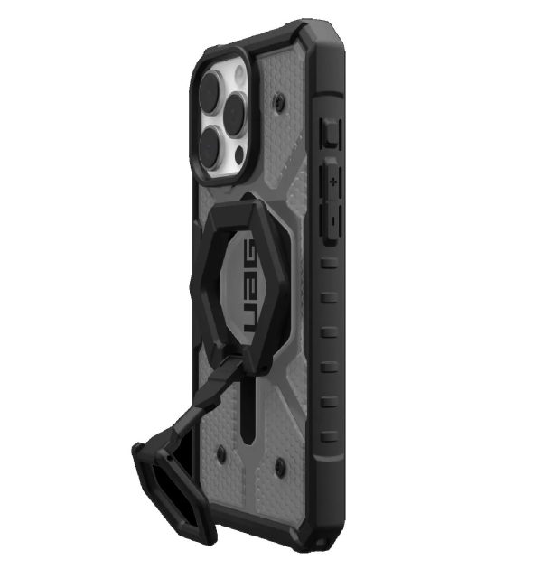 UAG Pathfinder Clear MagSafe Case for iPhone 16 Pro Max (6.9") with Black Ring Stand - Ash - Image 4