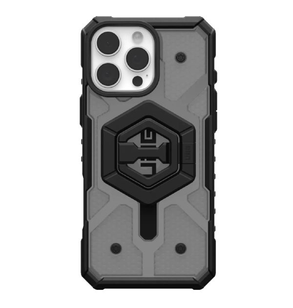 UAG Pathfinder Clear MagSafe Case for iPhone 16 Pro Max (6.9") with Black Ring Stand - Ash - Image 3