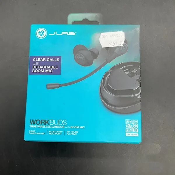 JLAB Work Buds True Wireless Earbuds with Boom Mic - Black | Brand New