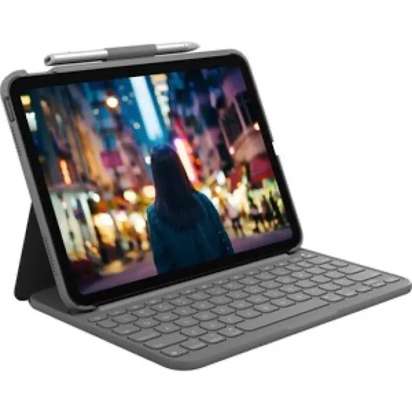Logitech Slim Folio Keyboard Case for iPad (10th generation) - Oxford Grey