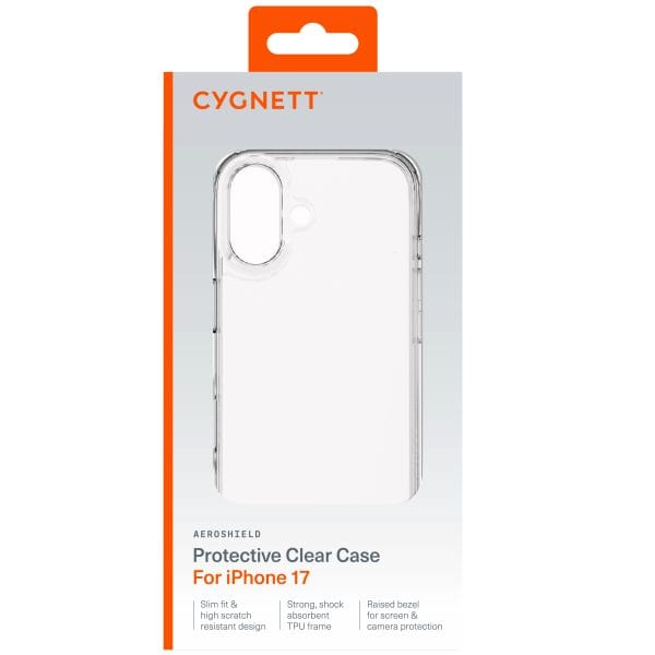 Cygnett AeroShield Apple iPhone 17 (6.3") Clear Case - (CY5548CPAEG), TPU Frame, Anti-Yellowing, UV Resistance, Scratch Resistant, 2 Years Warranty